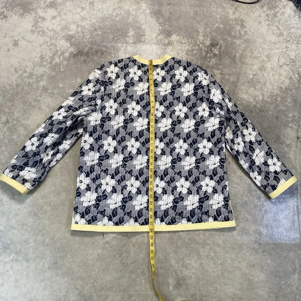 Provence Damour Reversible Jacket Womens XL Yellow Floral Quilted Cotton